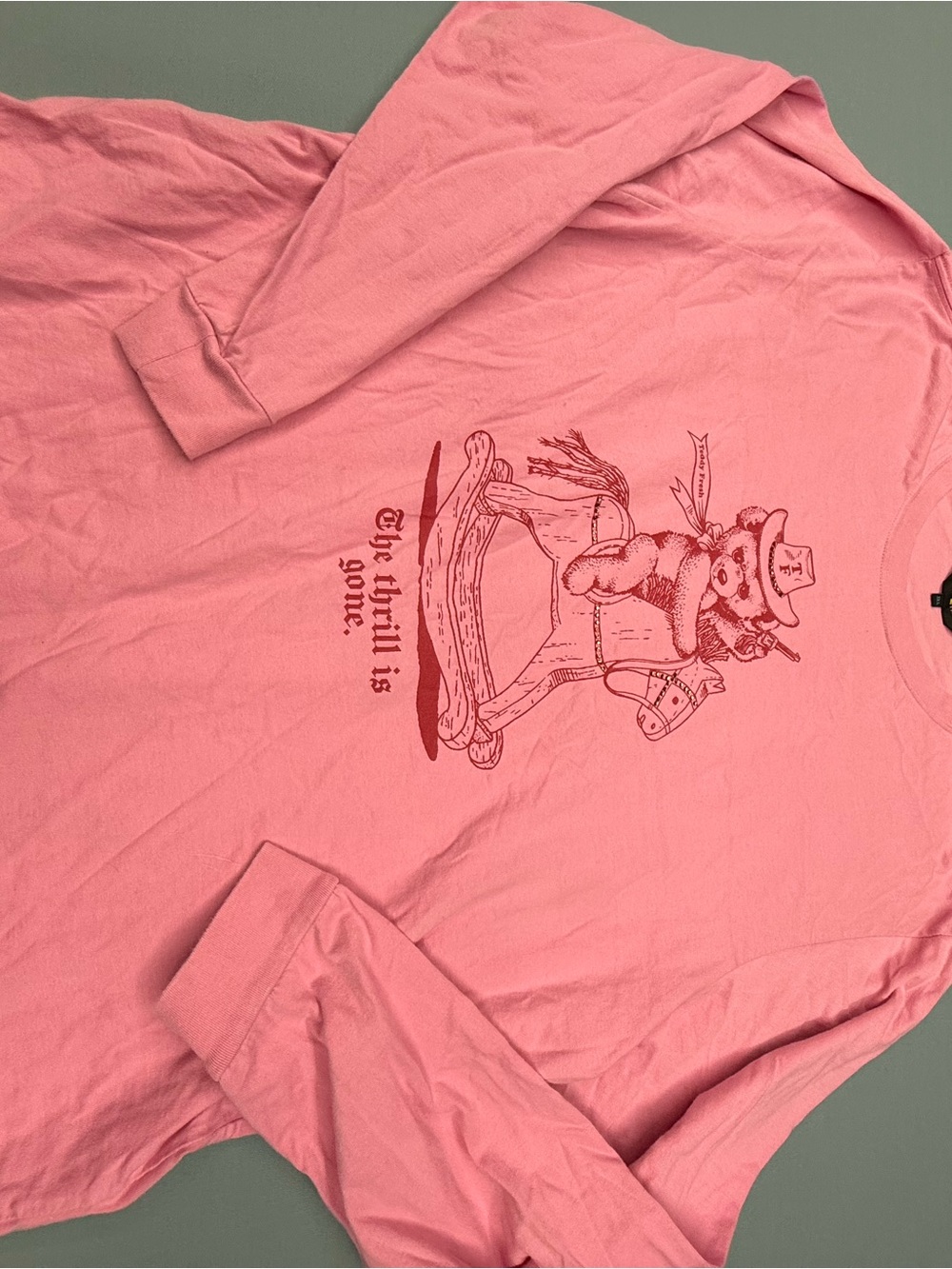 Teddy Fresh Pink Long Sleeve Tee with Bear Graphic